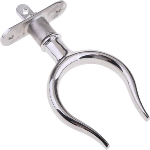 2.4"/60mm Silver Stainless Steel Boat/Marine/Yacht Oarlock Socket Side Mount Clamp