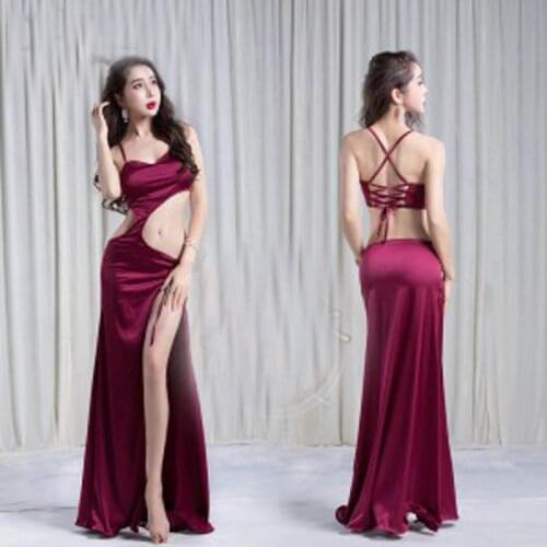 New Arrival sexy Belly dance training Dress long Skirt for Women nice Oriental Dance Skirt White/Red/Green free-shipping