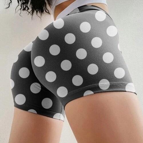 Women Yoga Shorts Basic Slip Bike Shorts Cute Polka Dot Printed Compression Workout Leggings Yoga Shorts