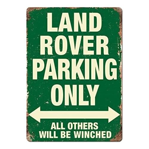 Land Rover Parking Only Green Metal Signs Vintage Retro Wall Plaque Plate Home Decor Wall Art Tin Sign 30x40cm