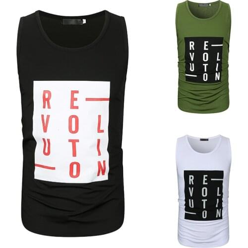 New Letter Printed Sleeveless Vest Men 's Casual Sports Summer Vest Thin