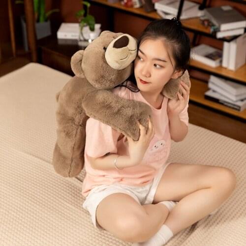 1pc 35/55/75cm Cartoon Teddy Bear Plush Pillows Lovely Lying Bear Pillow Sofa Cushion Baby Kids Appease Dolls for Children Girls