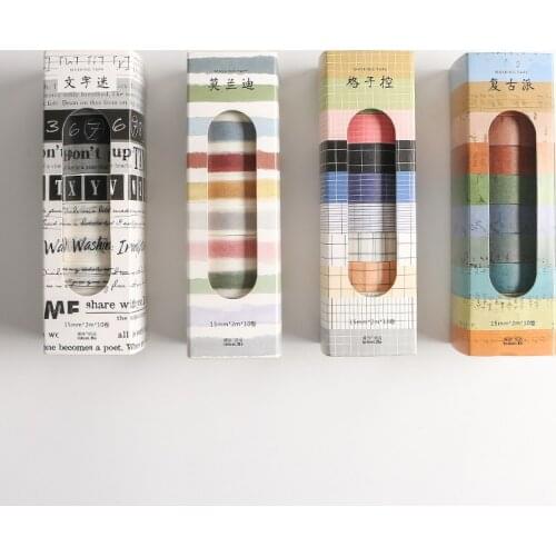 10 Pcs/Lot Vintage English lattice washi tape diy decoration for scrapbooking masking tape adhesive tape
