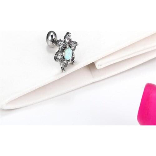 2021 new Aobao + zircon ear bone nail, 1.2 * 6mm fashion ear cartilage nail, thick rod ear nail puncture jewelry,womens jewelry
