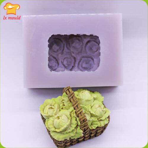 3D Flower Basket Silicone Mold Handmade Soap Candle Mould