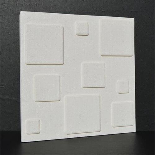 3D PE Foam Elastic Three-dimensional Plate Square Wall Sticker 30*30cm Home Decor TV Sofa Wall Art Mural Self-adhesive Wallpaper