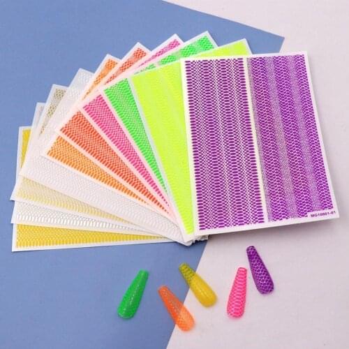 5Pcs Nail Art Transfer Foil Sticker Long Lasting 2D Snake Print Decal Nail Sliders Good Stickiness Nail Decoration Set for Salon