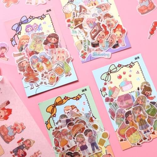 8packs/LOT little lovers series photo album decoration seal DIY paper masking washi Sticker