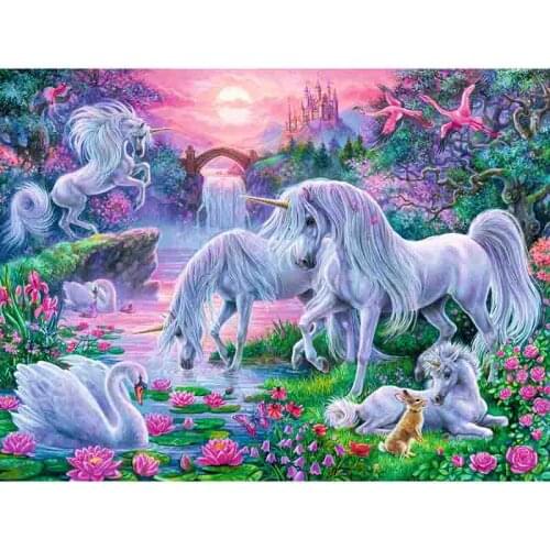 Unicorn family diamond Embroidery diy diamond painting mosaic diamant painting 3d cross stitch pictures H639