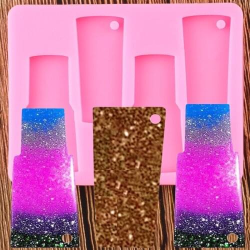 Shiny Water Glass Shape Silicone Tumbler Mold Keychains Mould For Key Chain Pendant Clay DIY Resin Molds