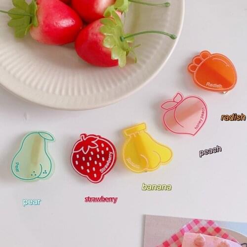 Fruit Hair Clips For Girls Kids New Transparent Hairpins Fashion Children PVC BB Clips Cartoon Animal Hair Accessories