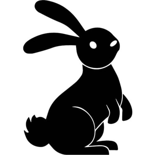 Rabbit Cute Decals High Quality Car Window Decoration Decals Personalized Pvc Waterproof Decals Black/white, 15cm*11cm