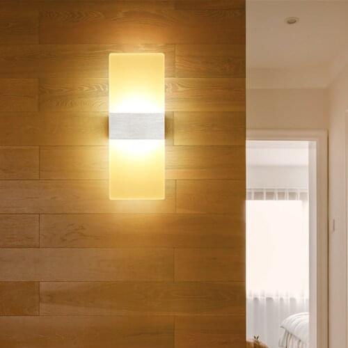 Round Square Wall Lamp Led Light Mounted Wall Sconce Acrylic Super Bright Makeup Light Bathroom Waterproof Mirror Light Wall