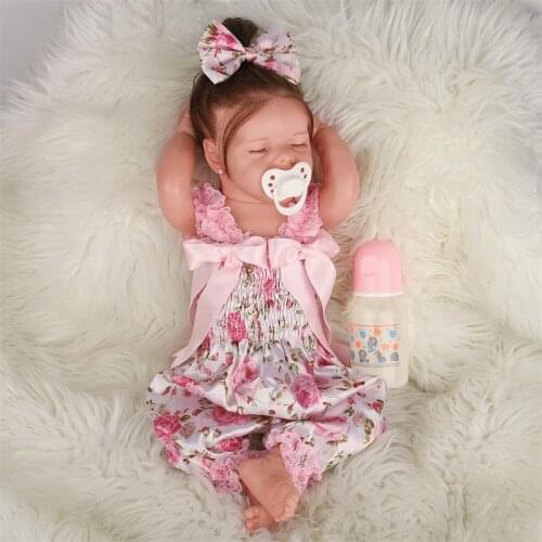 43CM Reborn Baby Girl Todderl Girl Baby Doll Lifelike Real Touch Full Silicone Body Baby For Baby Christmas Gift Realistic Soft