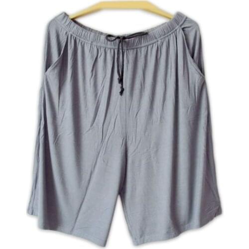Summer cozy modal sleep bottoms male pure color casual sleep beach pants men britches shorts sheer mens pants Plus size