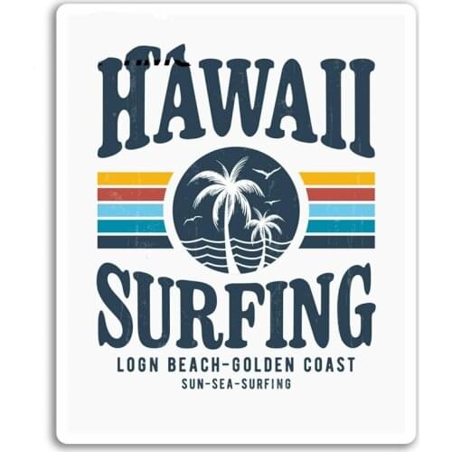 Hot Hawaii Surfing KK Vinyl Stickers Surf Surfer Cool Car Stickers Waterproof Car Decal Window Bumper Auto Applique KK13*5cm
