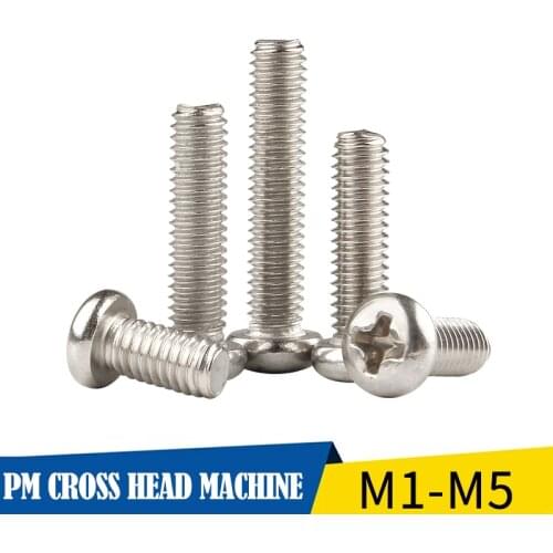 LUCHANG Free Shipping 500Pcs M1 M1.2 M1.4 Round Pan Head Electronic Micro Screws Nickel Phillips Screw