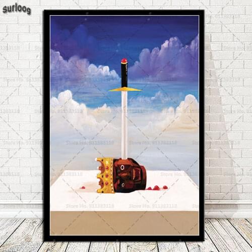 My Beautiful Dark Twisted Fantasy Kanye West Album Wall Art Poster Hot Picture Prints Canvas Painting for Living Room Home Decor