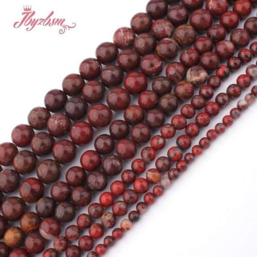 Natural Breciated Jaspers Round Smooth Loose 6/810MM Spacer Stone Beads For DIY Necklace Bracelets Jewelry Making Strand 15"
