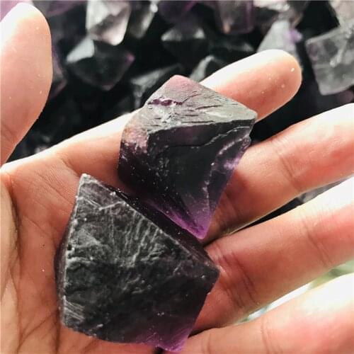 Natural purple fluorite octahedral crystal point primary gemstone ornament rattan ornamental stone collection stone crystal mine