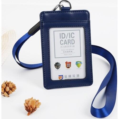 Staff Name Card Nylon Lanyard Badges Holder with Hanging Rope Bank ID Card Holder for Office School Business Exhibition Supplier