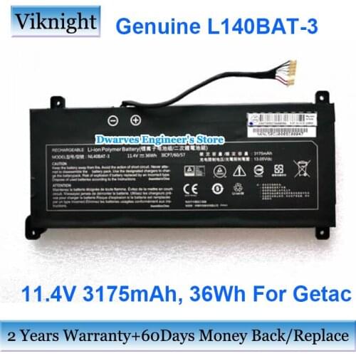 Genuine L140BAT-3 Laptop Battery 11.4V 3175mAh 36Wh 3ICP7/60/57 For Getac Li-ion Rechargeable notebook Battery Packs