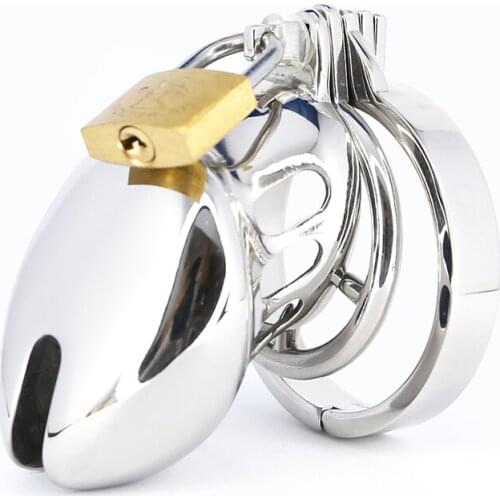 Stop Masturbation Metal Male Chastity Cage Cock Glans Cage with Lockable Penis Rings Erotic Device cock Prison Sex Toys for Men