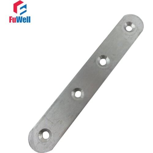 6pcs 125mm x 19mm Straight Bracket 201 Stainless Steel 2.3mm Thickness Mending Repair Plate Connector Flat Bracket