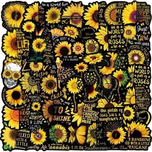 10/50PCS Sunflower You Are my Sunshine Stickers Skateboard Guitar Laptop Motorcycle Travel Luggage Classic Toy Sticker Decal