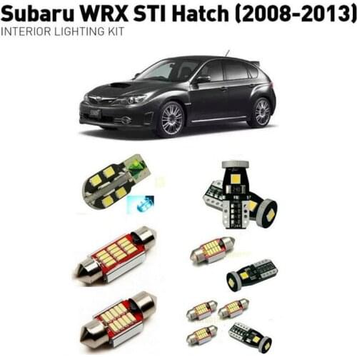 Led interior lights For Subaru WRX STI Hatch 2008-2013 6pc Led Lights For Cars lighting kit automotive bulbs Canbus