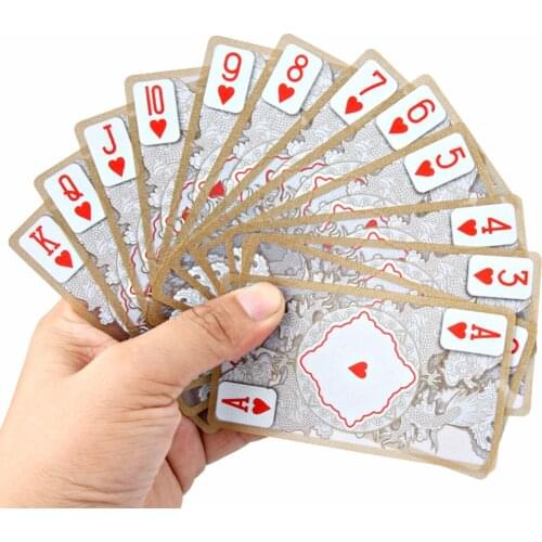 Waterproof Playing Cards Transparent PVC Crystal Phnom Penh Poker Card Plated Gold Foil Playing Cards for party Family Card Game
