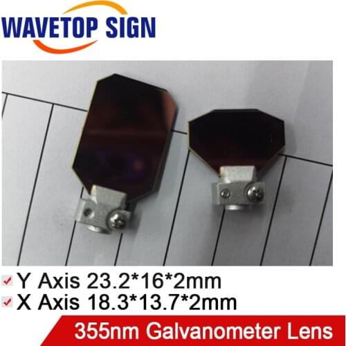 WaveTopSign 355nm Galvanometer Lens X axis 18.3x13.7x2mm Y axis 23.2*16*2mm use for Galvanometer