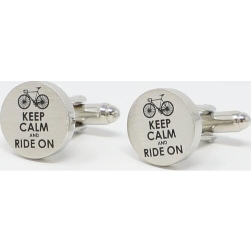 Keep Calm And Ride On Cufflinks Biking Cufflinks Fathers Day Gift Cuff Links Birthday Gifts Cuff Links