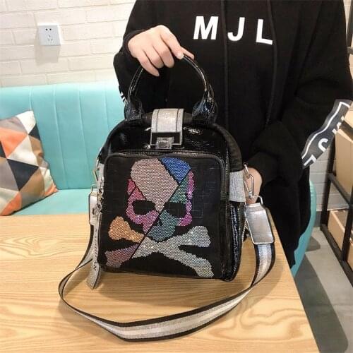 Rhinestone bag 2020 new high-end backpack fashion trend one-shoulder female bag messenger bag hot rhinestone backpack female