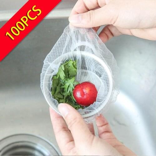 100pcs Kitchen Sink Floor Drain Garbage Filter Garbage Bag For Pool Sewer Pouch Net Mesh Anti Clogging Supplies