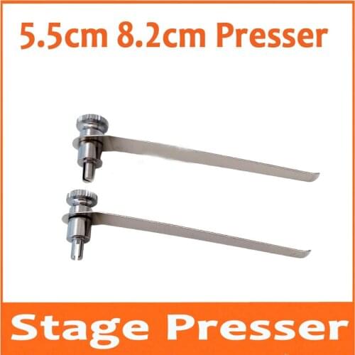 2pc 5.5cm or 8.2cm Biological Stereo Microscope Tablet Clip Slide Clip Stage Specimen Presser Metal Stereomicroscope Accessories