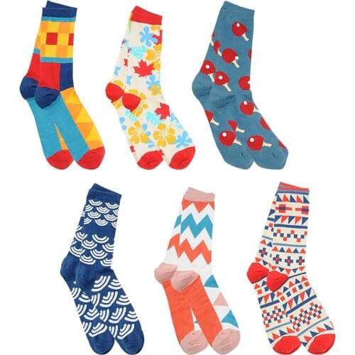 24 Style Colorful Skateboard Socks Cotton Cool Women Long Funny Socks Boy Sports Socks Harajuku Happy Socks Couple Hip-hop Socks