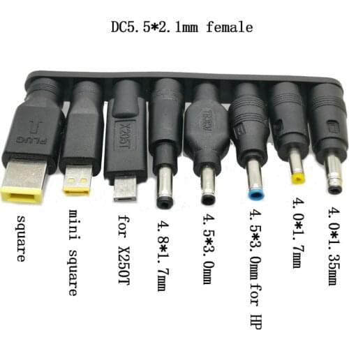DC5.5*2.1mm female to 4.0*1.35 4.8*1.7 4.5*3.0 X250 male jack Power Charger Converter Adapter Compatible for Lenovo for hp/dell