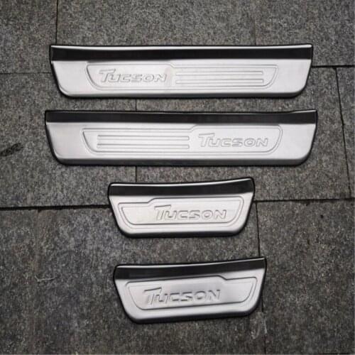 Car styling Fit for Hyundai Tucson 2015-2020 high quality Stainless Steel Side Door Scuff Plate Door Sill Trim