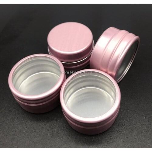 Cream Jar Tin Cosmetic Lip Balm Containers Nail Derocation Crafts Pot Refillable Bottle Screw Thread Empty Aluminum With Window