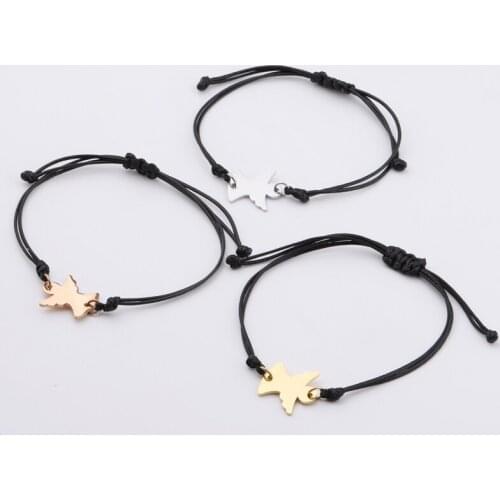 Fnixtar 20Pcs Angel Charm Bracelets Mirror Polish Stainless Steel Adjustable Bracelets For Womens Mens Christmas Jewelry