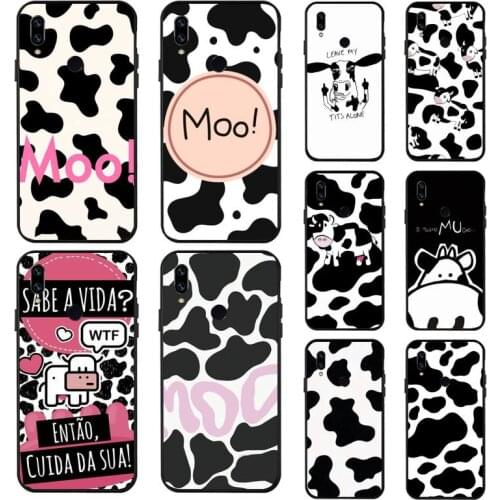Cow Print Black White Phone Case For Xiaomi Redmi note 8 9 pro 7 8T 9A 9S K20