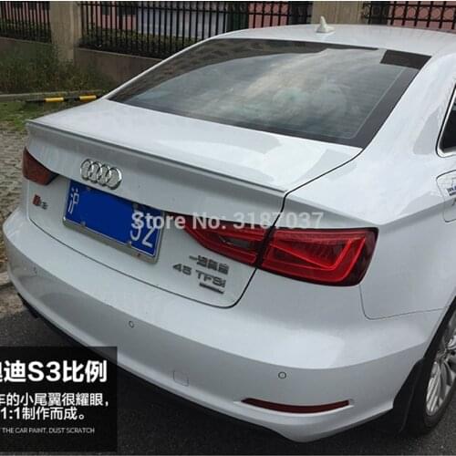 For Audi A3 Spoiler 2012-2015 ABS Plastic Rear Roof Spoiler Wing Trunk Lip Boot Cover Car Styling
