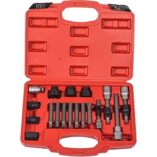 Hot Sale 18Pcs Alternator Repair Tool of Alternator Freewheel Pulley Puller Removal Socket Tool Kit