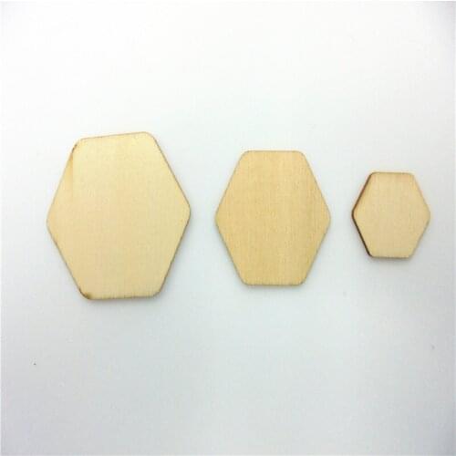Hobby Craft Wood Shape Hexagon Embellishments Wooden Ornaments Scrapbooking DIY Decoration New Classical DIY Crafts Home Decor