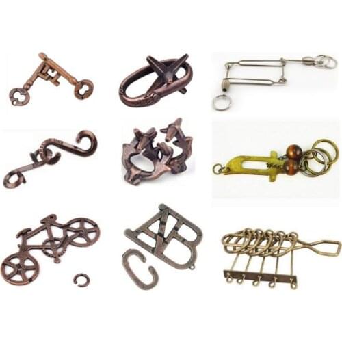 Classic IQ Metal Brain Teaser Wire Puzzles Game for Adults Children