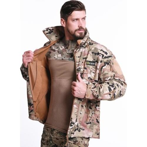 Winter Fleece Military Uniform Men Soft Shell Tactical Jacket Army Camouflage Outdoor Hunt Coat Male Airsoft Clothing Tops