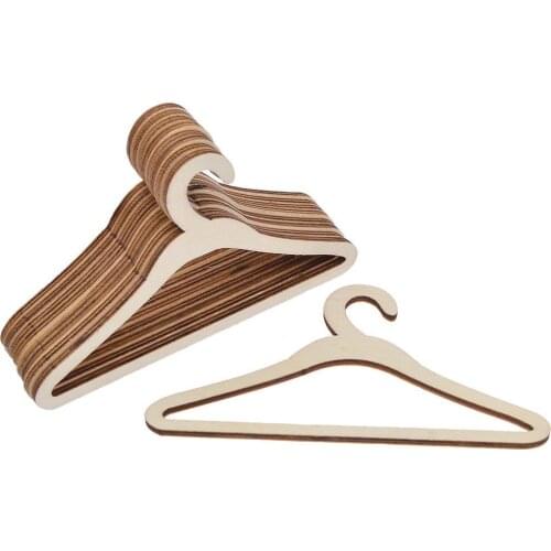 Lot 10 pcs Wooden hangers Coats Jackets For Dolls (15 cm # 1)