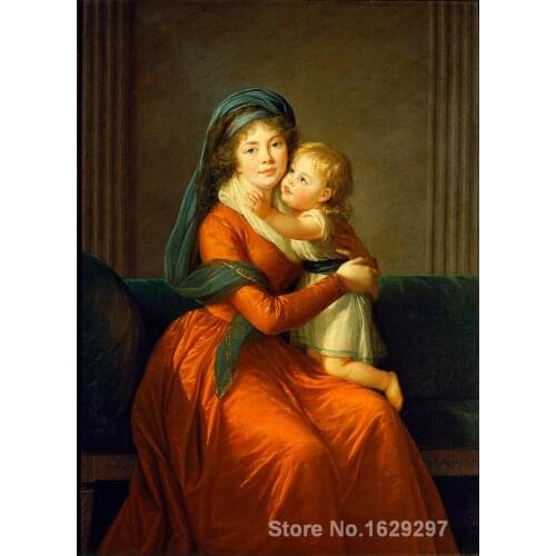 Oil Painting Portrait of princess Alexandra Golitsyna and her son by Elisabeth Vigee Lebrun Hand painted High quality