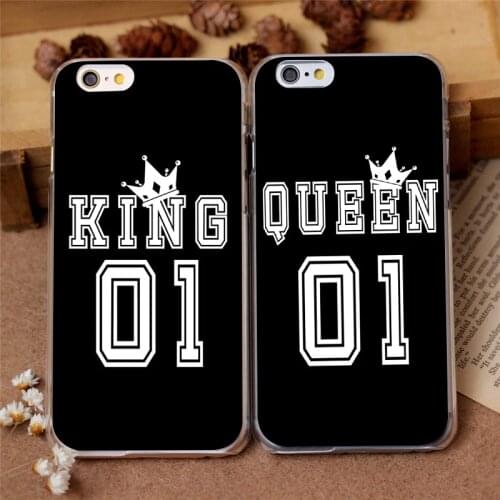 King Queen Lovers Phone Cases Soft Cover For Iphone XS XR X 6S 6 7 8 Plus Mobile Shell 11 Pro Max 12 Mini SE 2020 5S Funda Coque